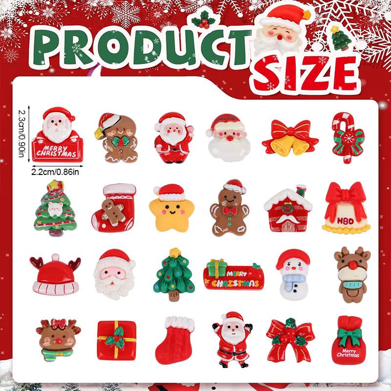 ZQNYCY Weihnachts Kühlschrankmagnete aus Harz im Cartoon-Design, gemischte Motiv-Set für Weihnachten und Neujahr, Multicolor - Bild 5
