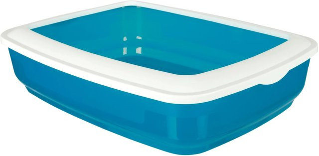 Jollypaw Katzentoilette mit Rand in Blau/Weiß, offen, B: 38 cm, H: 50 cm, T: 50 cm - Bild 1