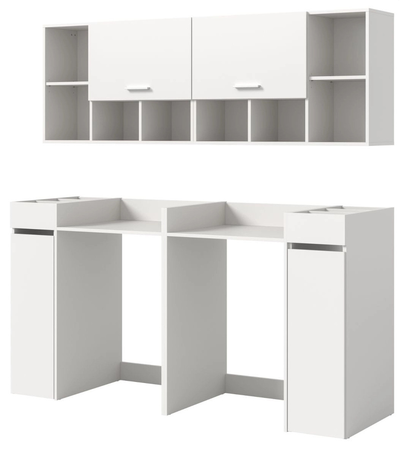 Waschmaschinenumbau Set Flexy in Weiß mit Soft-Close-Türen und Regalen, B/T/H: 190 x 60 x 195 cm - Bild 3