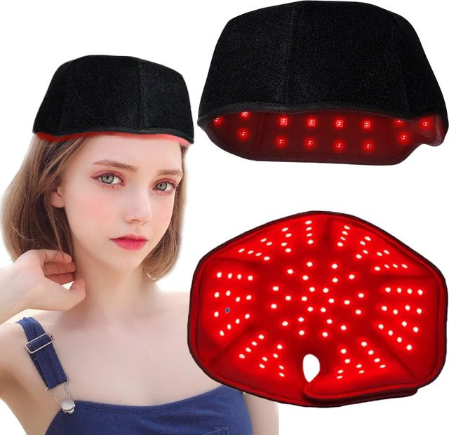 vilnason Rotlichttherapie-Hut, Nahinfrarot-LED-Behandlungskappe, Unisex, schwarz - Bild 1