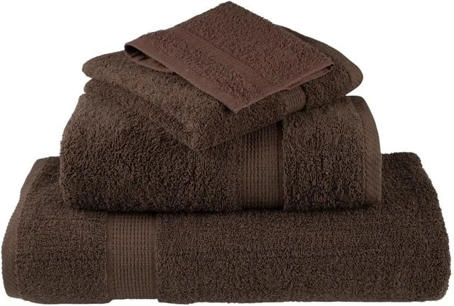 vidaXL Premium-Handtücher SOLUND, 2er-Set, Braun, Baumwolle, B: 50 cm, L: 100 cm, 600 g/m² - Bild 1