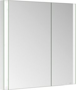 Keuco Spiegelschrank Somaris 2-türig in Weiß mit LED-Beleuchtung, Sensor-Schalter und Steckdose, B/H/T: 80 x 71 x 11,5 cm - Bild 1