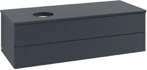 V&B Waschtischunterschrank Antao mit Frontstruktur in Blau, B/T/H: 120 x 50 x 50 cm - Bild 1