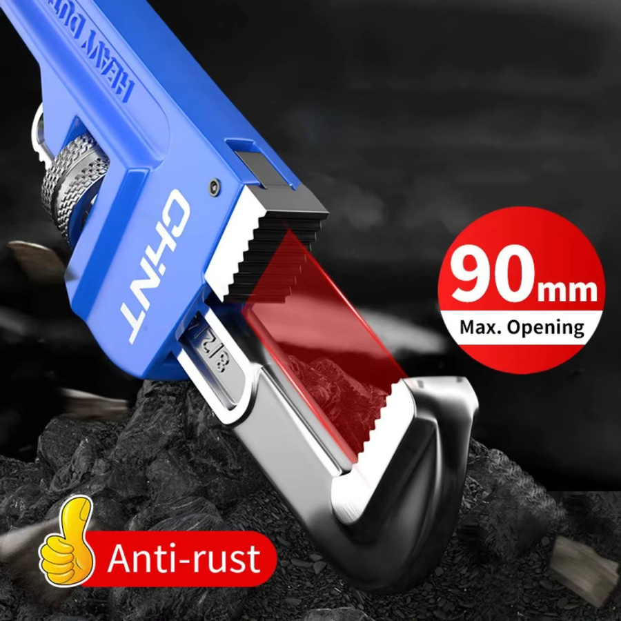 Skeyo Rohrzange im europäischen Stil aus Kohlenstoffstahl, 10 Zoll Sanitärzange für Reparaturen, Schwarz-Blau - Bild 3