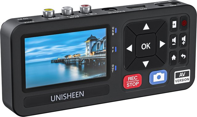 unisheen VHS zu Digital Video Konverter für Camcorder und DVD mit MP3 und TF Flash Disk Unterstützung in Schwarz - Bild 1