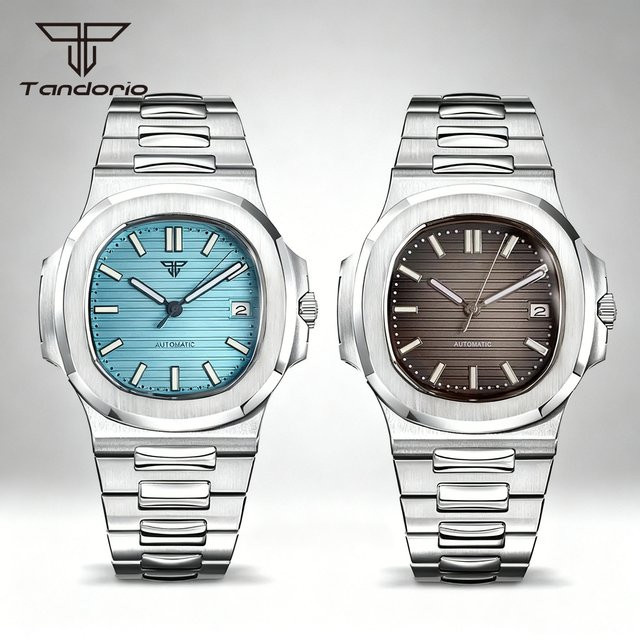 Tandorio Armbanduhr, Automatik, Edelstahl, Schwarz, Eckig, 40 mm, Herren - Bild 1