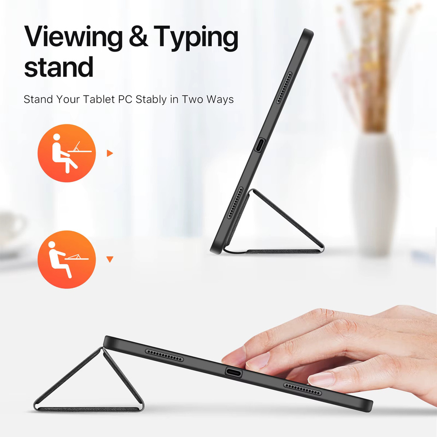 DUX DUCIS Tablet-Hülle mit dreifach faltbarem Ständer für iPad Pro 11, iPad Air 13, Mini 6/7 und iPad 10/11 2025 inklusive Stylus-Stifthalter und Auto-Sleep-Wake Funktion in Schwarz - Bild 3