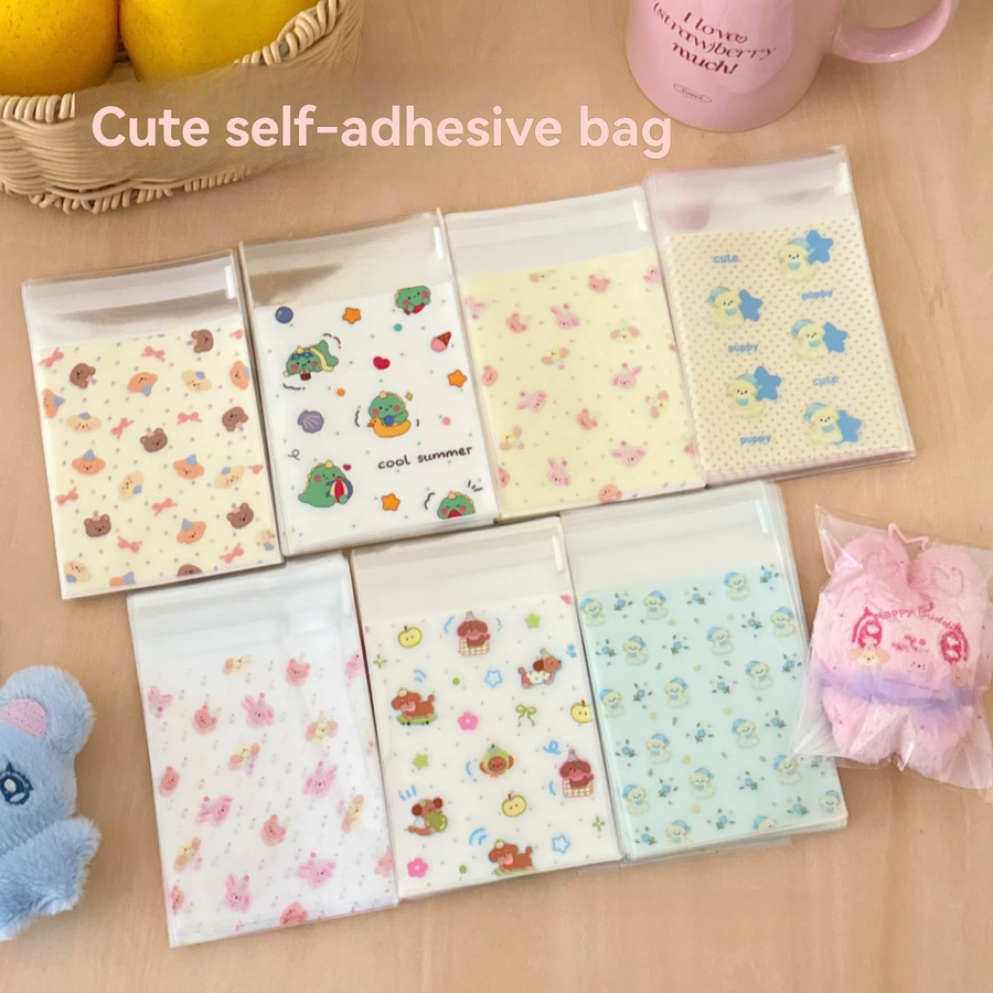 Selbstklebende Süßigkeiten-Verpackungsbeutel mit niedlichen Cartoons, 50 Stück, Mehrfarbig - Bild 3