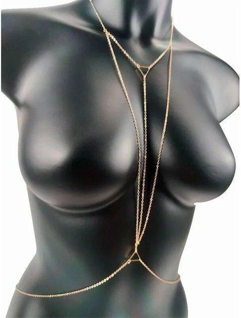 YY-TK Brustkette Edelstahl, Schwarz, Damen - Bild 1