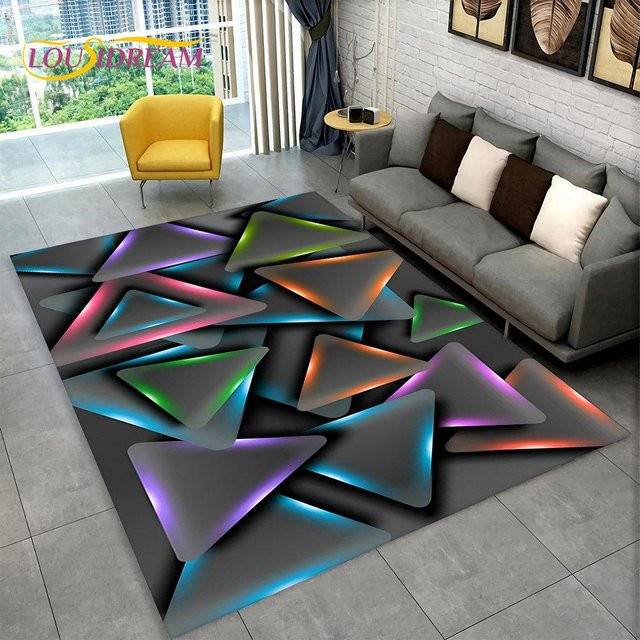 Karpetti 3D-Teppich mit modernem geometrischem Design, rutschfest und waschbar, Mehrfarbig, Breite: 70 cm, Tiefe: 100 cm - Bild 1