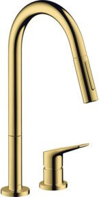 Hansgrohe Axor Citterio M Einhebelmischer für die Spüle mit Ausziehbrause in Poliert Gold Optik - Bild 1