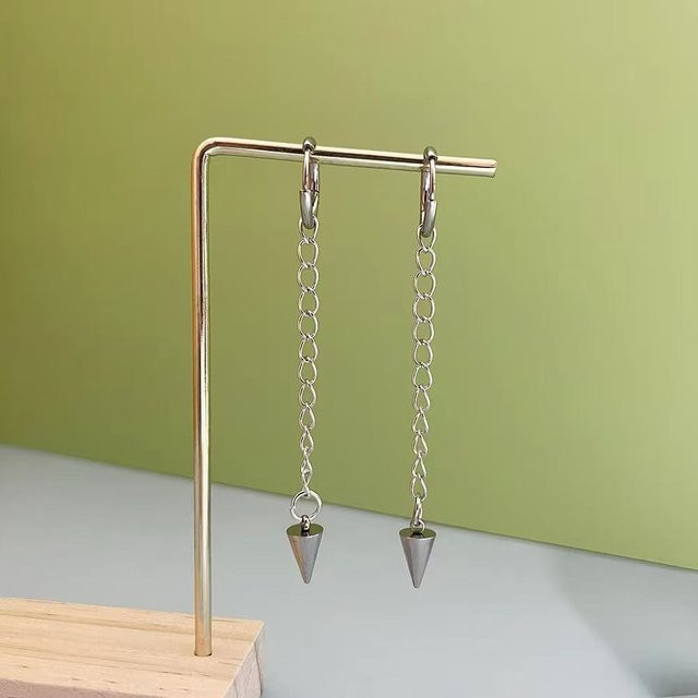 Ohrringe, Metall, Silber, Beige, Unisex - Bild 1