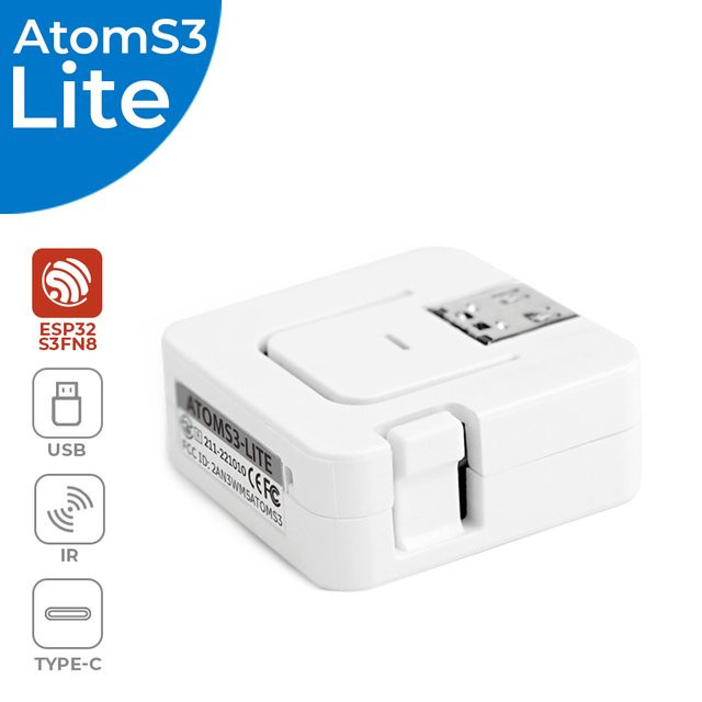 M5Stack ATOMS3 Lite ESP32-S3FN8 Entwicklungsboard in Weiß - Bild 1