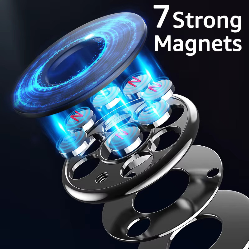 Magnetischer Autotelefonhalter aus Metall in Silber für iPhone, Xiaomi und Samsung mit starkem Magnet für GPS-Navigation - Bild 3