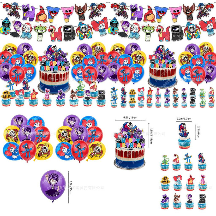 ZincHaugh Poppy Playtime Geburtstagsfeier Dekoration Set mit Ballons und Wimpelketten in Mehrfarbig - Bild 3