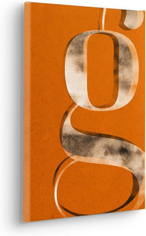 Komar Canvasbild Typo G Wie Gustav - Minimalistische Leinwand mit Typografie in Gelb und Orange - B: 40 cm, H: 40 cm - Bild 1