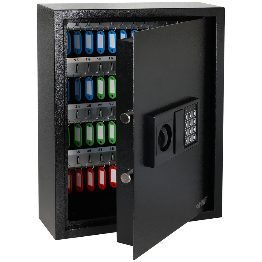 HMF 2071-02 Schlüsseltresor mit Elektronikschloss und 71 Haken, Schwarz, B/T/H: 46 x 36 x 12 cm - Bild 2