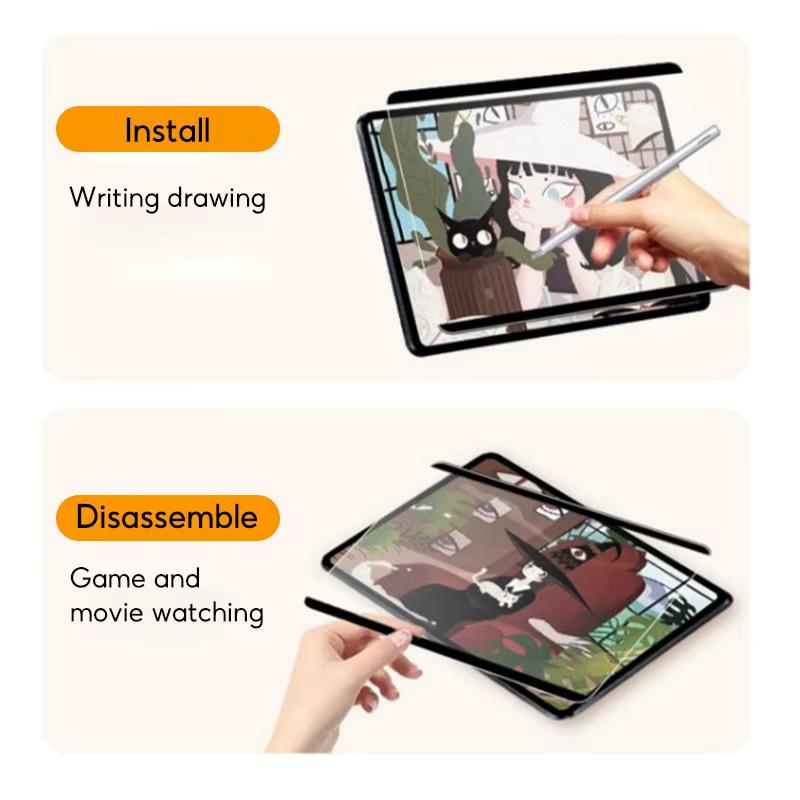 Magnetischer Displayschutz mit Papier-Effekt für Xiaomi Pad 7 Pro, Pad 6 Pro und Redmi Pad SE, mattiert und mit vollständiger Abdeckung - Bild 3