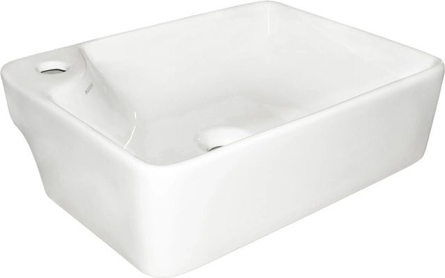Kerra Aufsatzwaschbecken KR-44 aus Keramik in Weiß Glänzend, rechteckig - Bild 1