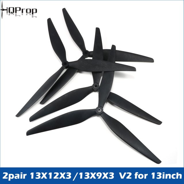 HQProp 13X12X3 1312 V2 13X9X3 1390 V2 13 Zoll 3-Blatt-CRN-Propeller CW CCW, 2-teiliges Set, Kunststoff, Schwarz - Bild 1