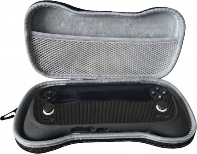 APWIKOGER Aufbewahrungstasche für Retroid Pocket 6 Handheld Grip in Schwarz mit Netztaschen und kratzfestem Schutz - Bild 1