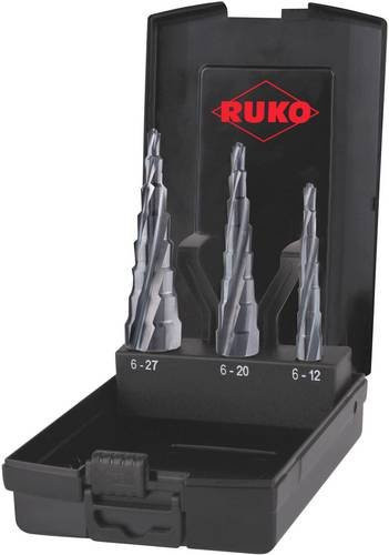 RUKO UltimateCut Stufenbohrersatz 3-teilig aus HSS in Silber, Durchmesser 6-27 mm - Bild 1