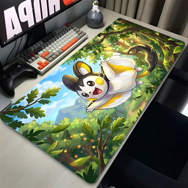 Bandai Kawaii Emolga XXL Gaming Mauspad aus Gummi in Multicolour für PC-Gamer - Bild 1