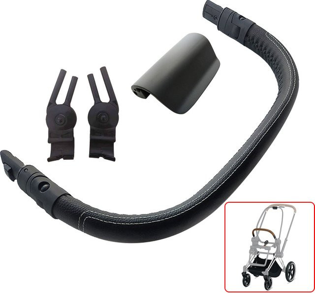 Cybex Priam 3/4 Zubehör-Set in Schwarz mit Stoßstange, Rad, Verdeck, Verschluss, Einkaufskorb, Schraubenschlüssel und Adapter - Bild 1