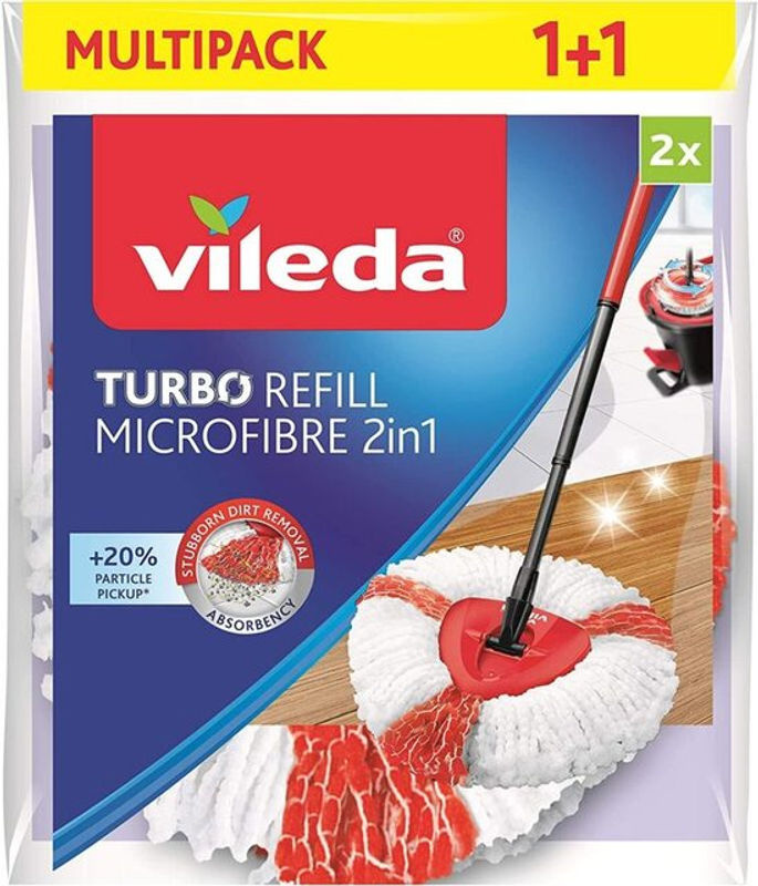 Vileda Turbo Easy Wring & Clean Ersatzkopf Doppelpack in Rot - Bild 4