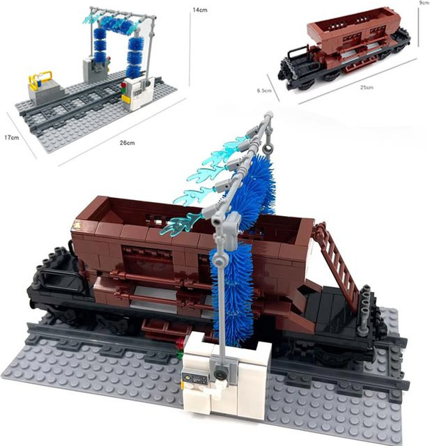 wishiot Zug Waschen Station Szene Modell Bausteine, Fahrzeuge - Bild 1