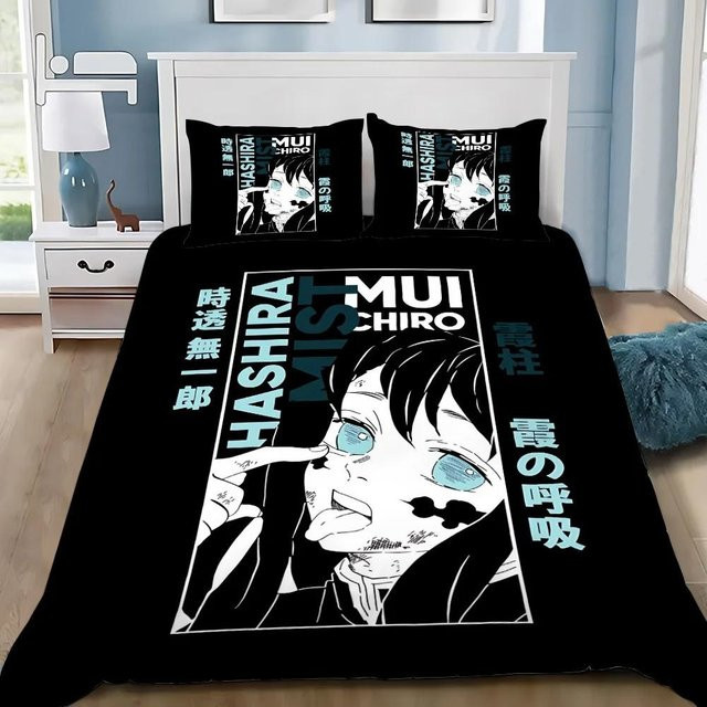 Your Warm Home Anime Bettwäsche-Set Muichiro Tokito Demon Slayer mit 1 Bettbezug und 2 Kissenbezügen, Mikrofaser, B/H: 135 x 200 cm - Bild 1
