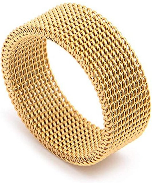 Ring Edelstahl, Netzband, Gold, Unisex - Bild 1