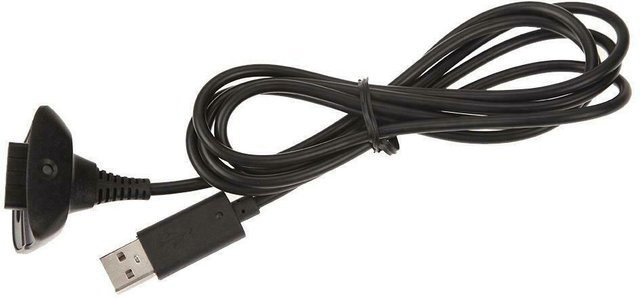 USB Ladekabel für Xbox 360 Wireless Controller, Schwarz, Länge: 1,5 m - Bild 1