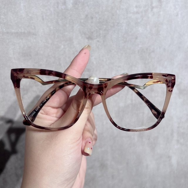 RELEN Korrektionsbrille Cat-Eye, Metall, Vollrand, braun, Damen, Blaulichtfilter - Bild 1