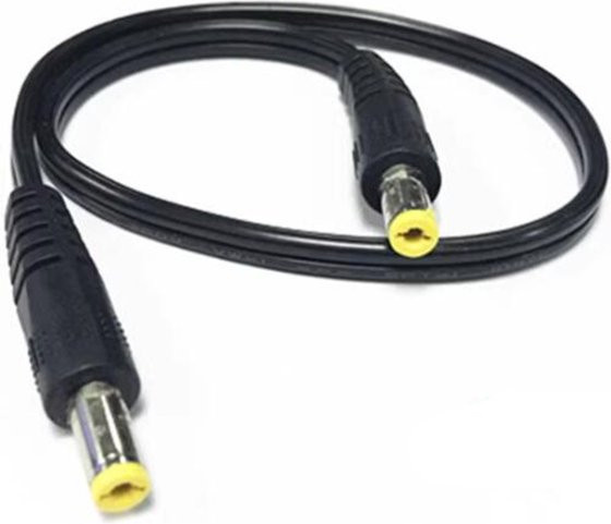 DC Stecker-zu-Stecker Verlängerungskabel Stromadapter 5,5 x 2,1 mm, Schwarz, Länge: 30 cm - Bild 1