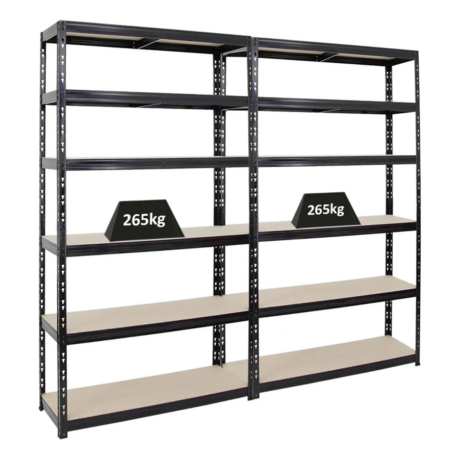 2x PROREGAL Schwerlastregal Giant Tiger XL, 6-Ebenen, Schwarz, H x B x T: 220 x 120 x 40 cm - Bild 2