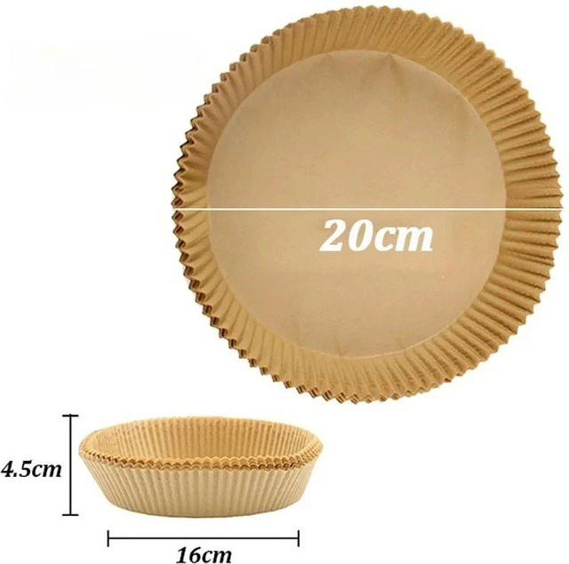 Einweg Heißluftfritteusenpapier in quadratischer Form, Antihaftmatte für Gebäck und Grillen, Braun, 50 Stück - Bild 1