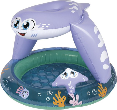 PLAYTIVE Kleinkinder Planschbecken mit Luftpolsterboden, rund, lila/blau