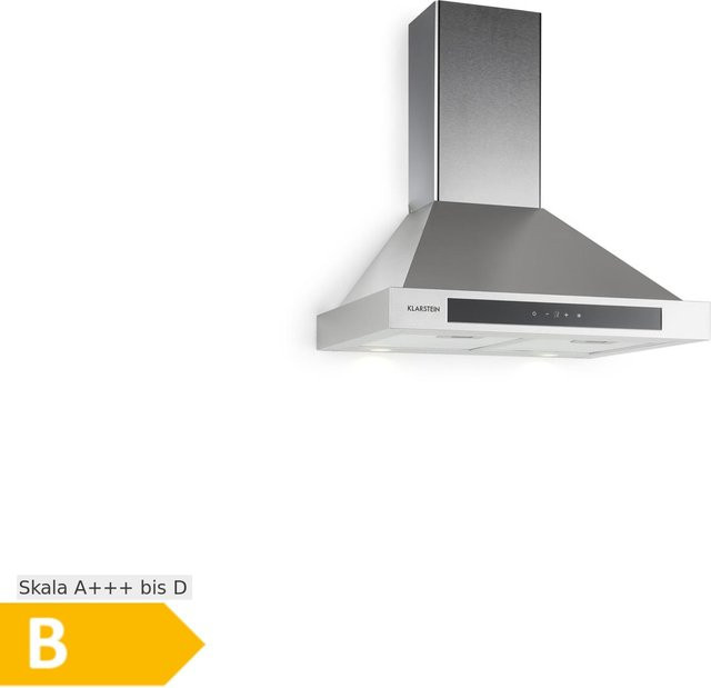 Klarstein Zelda Dunstabzugshaube Edelstahl Silber Wandanbau mit Timer und 600 m³/h Leistung, Breite: 60 cm - Bild 1