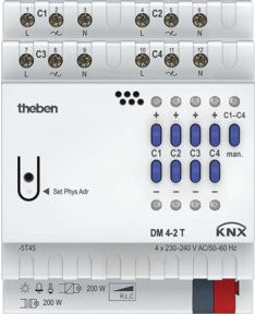 Theben Dimmaktor 4-fach DM 4-2 T KNX Dimmer in Weiß - Bild 1