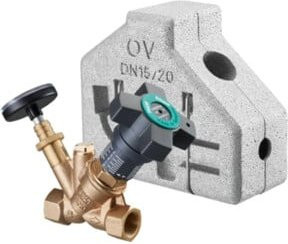 Oventrop Strangregulierventil Aquastrom C DN 25, Rp 1, beiderseits IG, mit Dämmung, Silber - Bild 1
