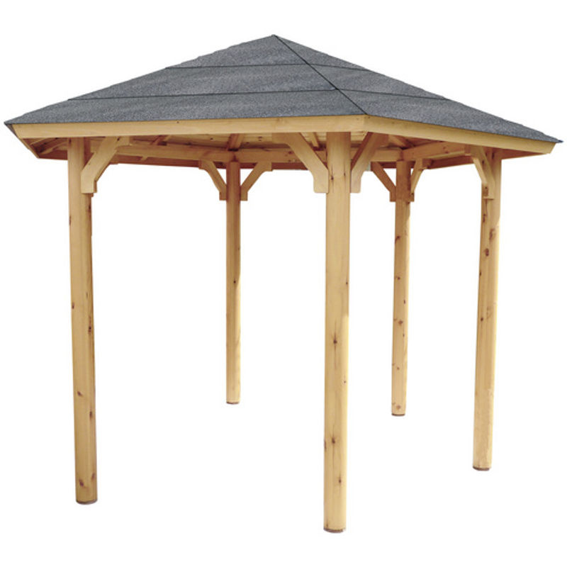 Wolff Finnhaus Holzpavillon Kreta 6 in Beige mit Sechseckdach, B/T: 366 x 257 cm - Bild 2