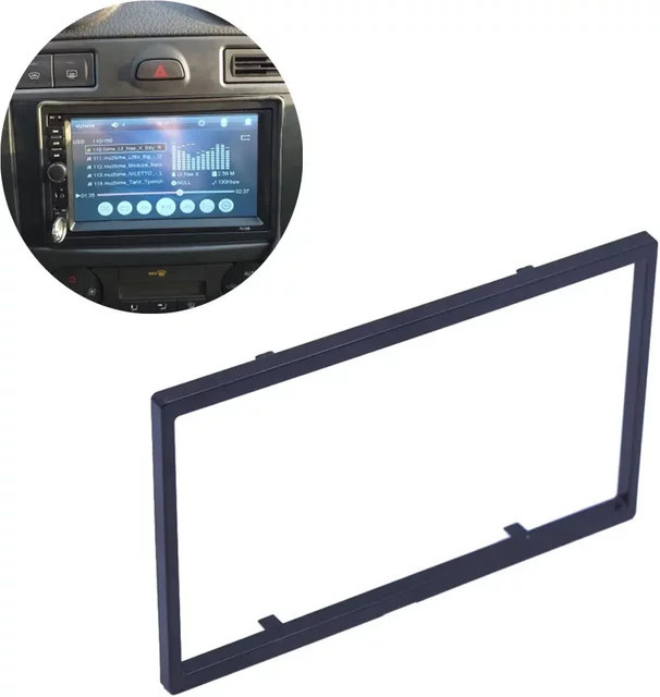 Universal 2 DIN Einbaurahmen für Auto Radio und MP5 Player, Schwarz, Breite: 100 mm - Bild 1