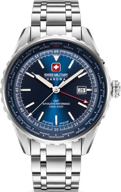 Swiss Military Hanowa Armbanduhr Afterburn GMT, Quarz, Edelstahl, 44 mm, Herren - Bild 1