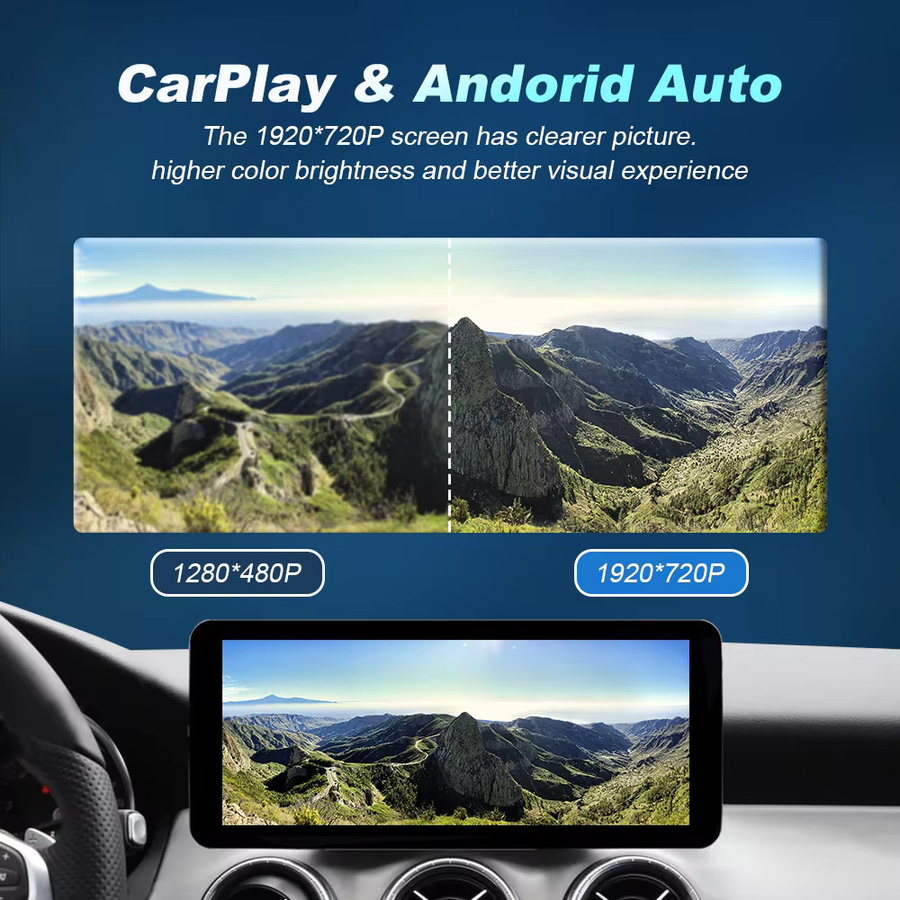 NUNOO Kabelloser CarPlay und Android Auto Multimedia-Bildschirm für Mercedes Benz C-Klasse W205 in Schwarz mit Wi-Fi und Bluetooth - Bild 4