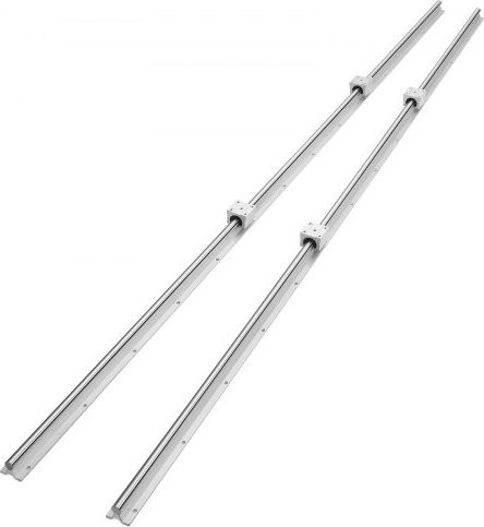 VEVOR Linearführung Set aus Kohlenstoffstahl und Aluminium, 2 SBR20-1800mm Linearschienen und 4 SBR20UU-Gleitblöcke, Farbe Silber, für CNC-Maschinen und 3D-Drucker - Bild 1