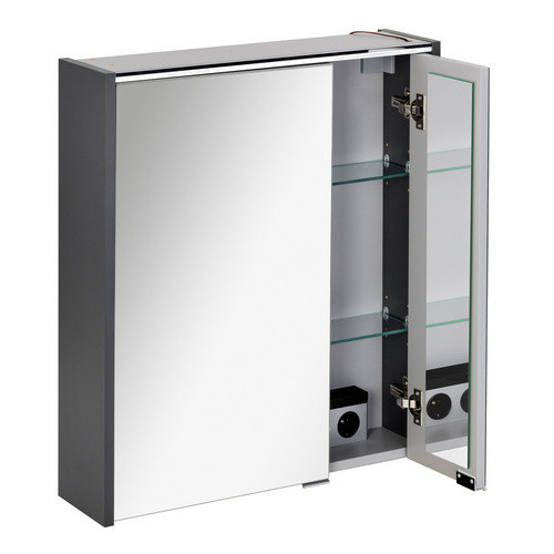Fackelmann Spiegelschrank Denver Anthrazit mit LED-Beleuchtung und Softclose Türen B/H/T: 60 x 68,5 x 16 cm - Bild 3