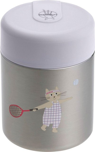 Lässig Thermobehälter Tiny Team Katze, Silber, 315 ml - Bild 1