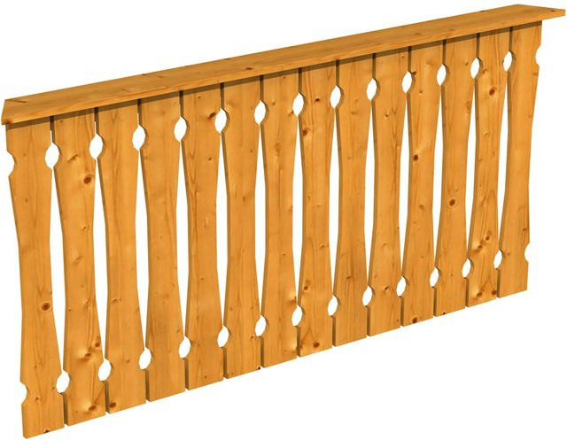 Skan Holz Balkonschalung Brüstung aus Fichte und Eiche in Eiche hell, B: 180 cm, H: 96 cm - Bild 1