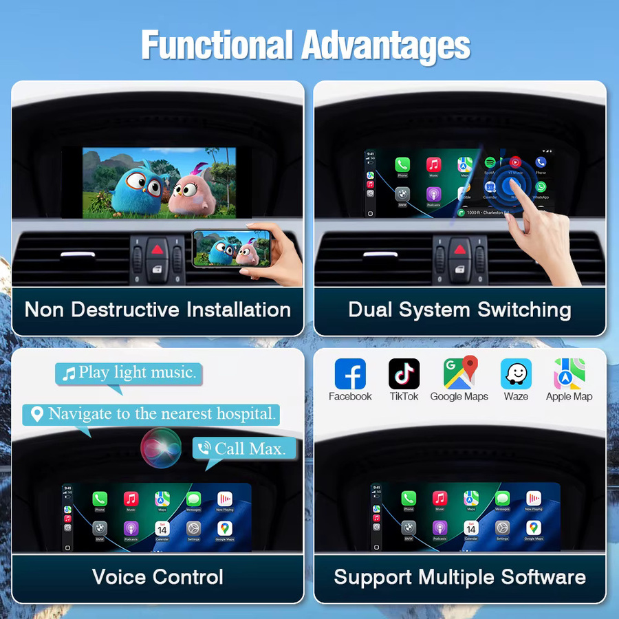 AUTOTOP Kabelloser CarPlay und Android Auto Decoder für BMW EVO NBT CIC CCC Serie 1 2 3 4 5 6 7 X1 X3 X4 X5 X6 E60 E90 E87 E70 F10 F20 F30 F48 in Schwarz - Bild 4